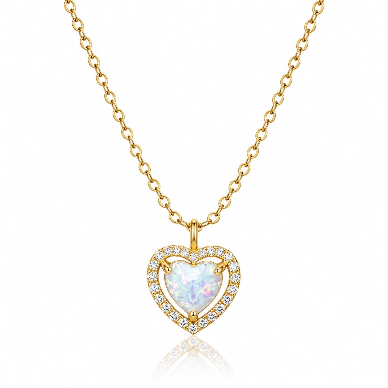 Gold opal heart
