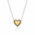 Two tone heart necklace