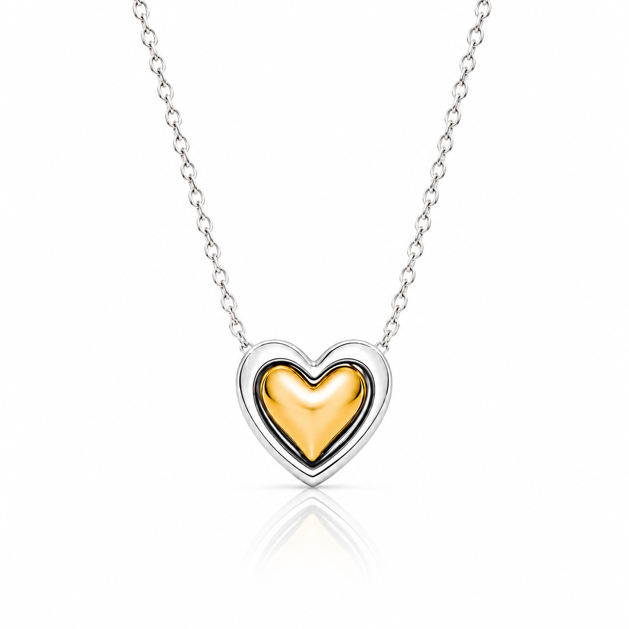 Two tone heart necklace
