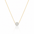 14k solid gold ball necklace