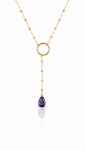 14k solid gold one drop amethyst